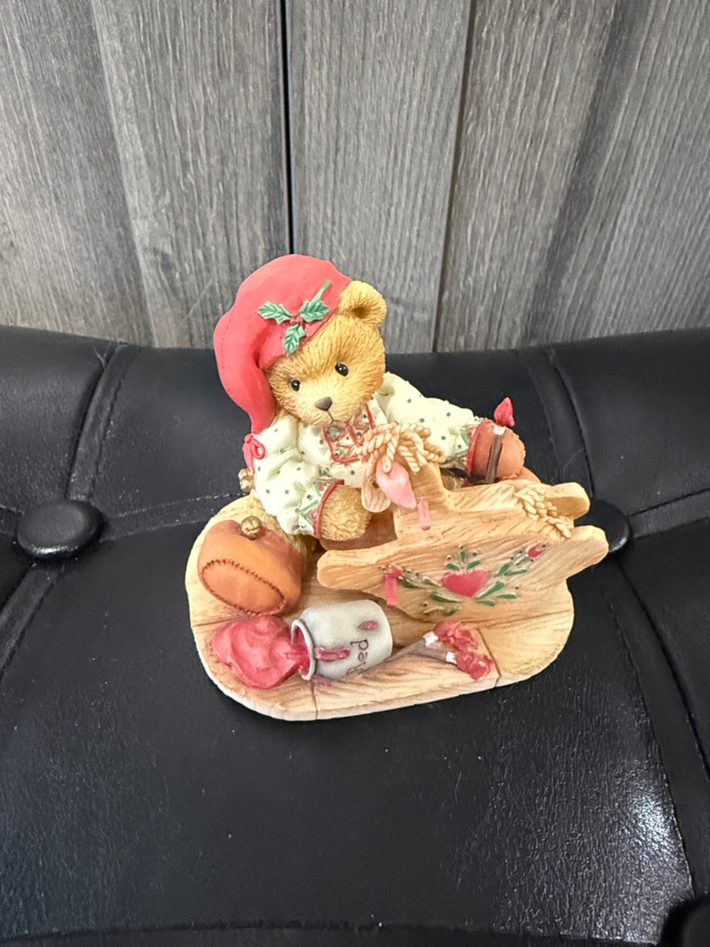 Cherished Teddies Bear Painting Your Holidays With Love Collectible Figurine